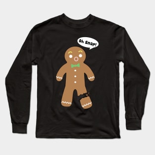 Cute Gingerbread Oh Snap Funny Kawaii Christmas Long Sleeve T-Shirt